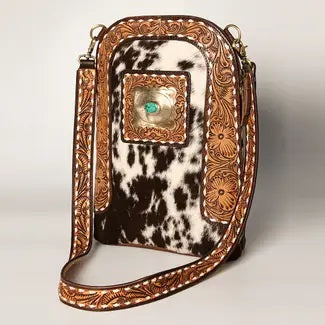 Crossbody Backpack Leather Bag - Broken horn