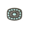 Blazin Roxx Rectangle Buckle Southwestern Turquoise Stones - Broken horn