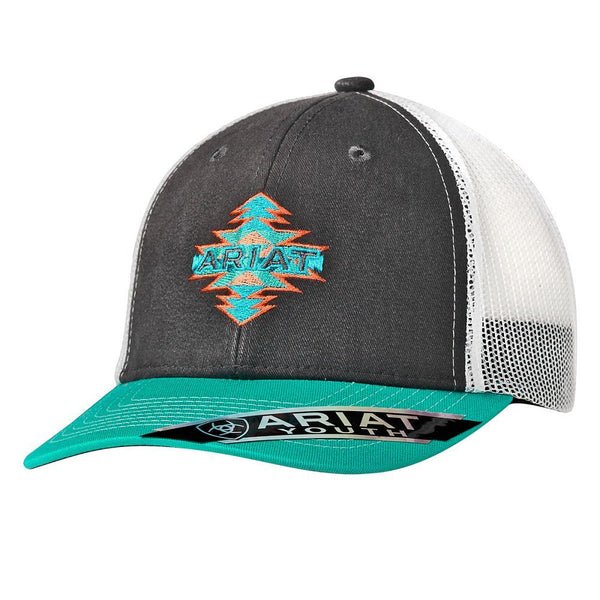 Youth Ariat snap back cap featuring an Aztec logo design, made by M&F Western Products, Inc.