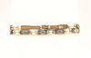 Hat band Genuine Leather with Bone Beads - Med Brown - Broken horn