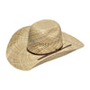 Straw cowboy hat by Ariat, 20x Shantung 2 Cord Punchy style, featuring a wide brim and decorative band, M&F Western Products.