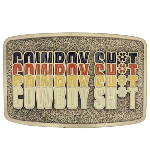 Cowboy Sh*t Retro Attitude Buckle - Broken horn