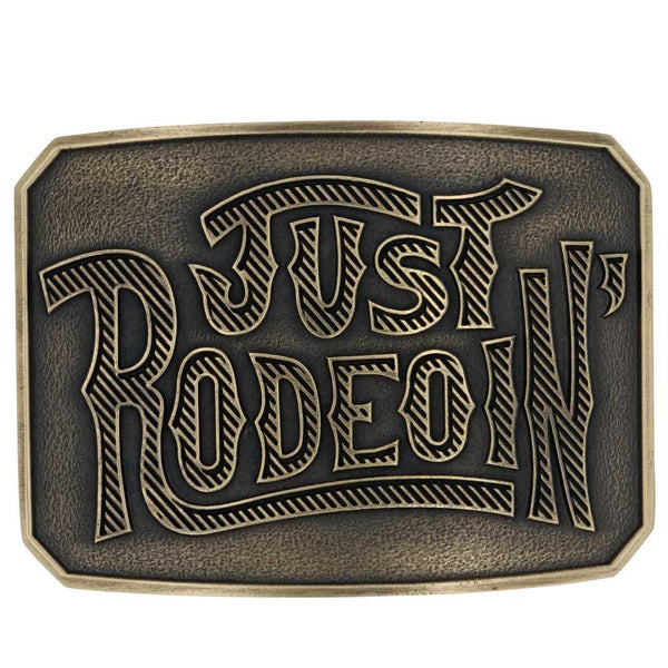 Dale Brisby Just Rodeoin' Attitude Buckle - Broken horn