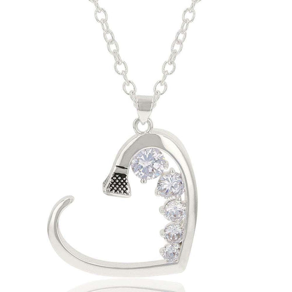 Good Heart Horseshoe Nail Necklace - Broken horn