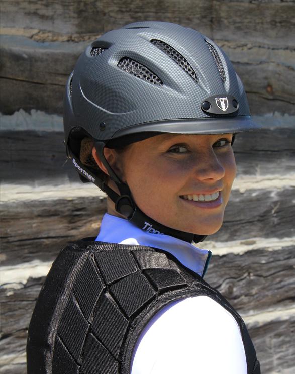 Sportage Equestrian Helmet - Matte Black - Broken horn