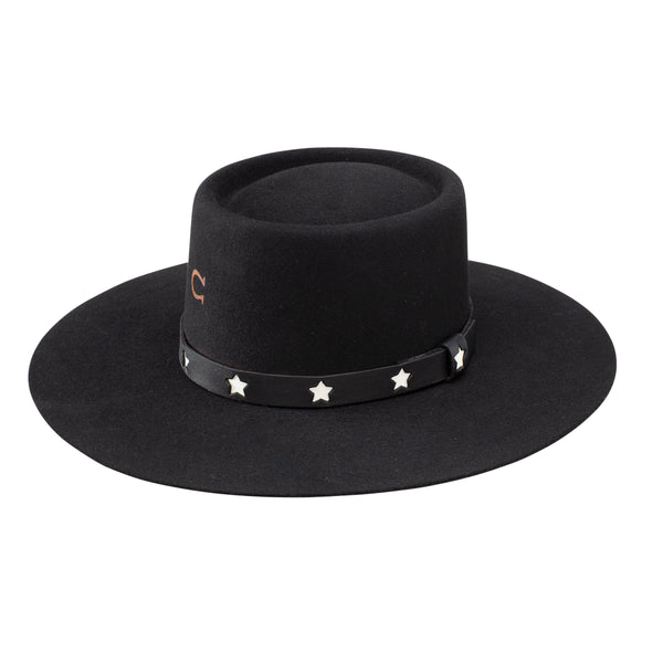 Charlie 1 Cosmic Girl wool felt hat by RHE HATCO, INC featuring a wide brim and stylish cosmic-themed design.