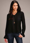 Stetson Womens Blouse Black - Broken horn