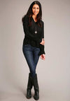 Stetson Womens Blouse Black - Broken horn