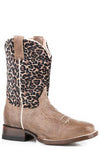Children's Roper Youth Waxy Brown Leather Vamp Boots with classic design and sturdy construction.