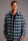 Stetson Mens Outerwear Quilted Jacket Ombre Blue - Broken horn