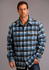Stetson Mens Outerwear Quilted Jacket Ombre Blue - Broken horn