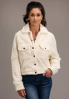 Stetson Womens Cream faux Fleece - Broken horn