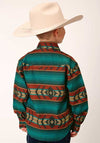 Roper Boys Shirt Ombre Aztex Horizontal Stripe Rust - Broken horn