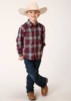 Roper Boys Shirt Plaid Wine - Broken horn
