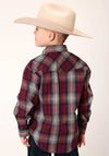 Roper Boys Shirt Plaid Wine - Broken horn