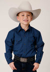 Roper Boys Shirt Solid Blue - Broken horn