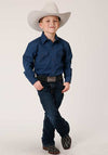 Roper Boys Shirt Solid Blue - Broken horn