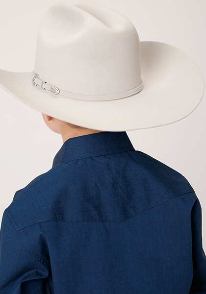 Roper Boys Shirt Solid Blue - Broken horn