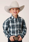 Roper Boys Shirt West Plaid Blue - Broken horn