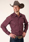 Roper Men's Long Sleeve Amarillo All Over Print - Broken horn