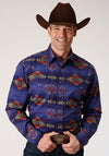Roper Men's Night Aztec Print - Broken horn