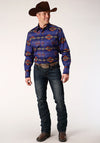 Roper Men's Night Aztec Print - Broken horn