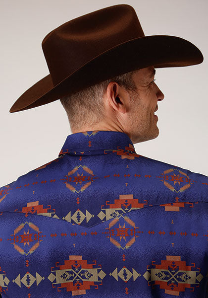 Roper Men's Night Aztec Print - Broken horn