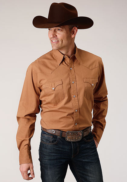 Roper Men's Performance Solid Caramel - Broken horn