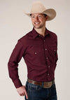 Ropers Men's Long Sleeve Solid Color Wine - Broken horn