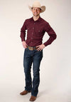Ropers Men's Long Sleeve Solid Color Wine - Broken horn