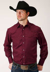 Ropers Men's Long Sleeve Western Shirt Smile Pockets - Broken horn