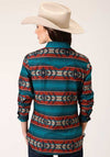 Roper Womens Shirt Horizontal Print Ombre Aztec Rust - Broken horn