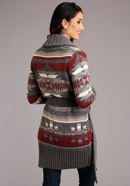 Stetson Womens Acrylic & Wool Aztec Sweater - Multi - Broken horn