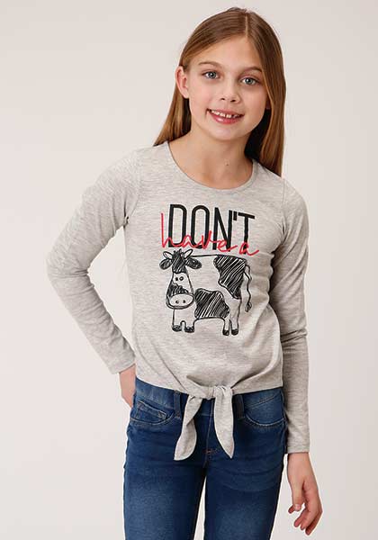 Roper Girls Knit Scoop Neck Tee Shirt Tee - Broken horn
