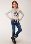 Roper Girls Knit Scoop Neck Tee Shirt Tee - Broken horn