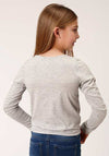Roper Girls Knit Scoop Neck Tee Shirt Tee - Broken horn