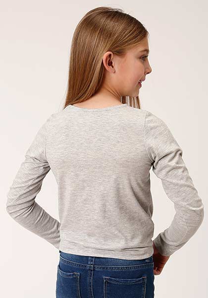 Roper Girls Knit Scoop Neck Tee Shirt Tee - Broken horn
