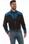 Scully Floral Tooled Embroidery Shirt - Broken horn