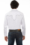 SOLID SHIRT W/CANDY CANE PIPING - WHITE - Broken horn