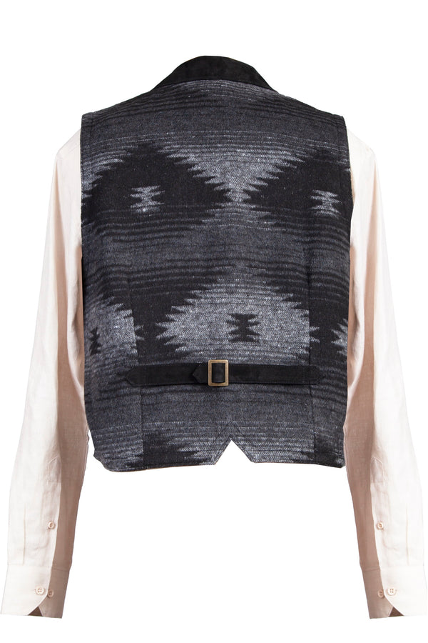 Scully Suede Vest with Knit Black - Broken horn