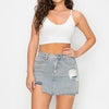 Distressed Mini Skirt With Short - Broken horn
