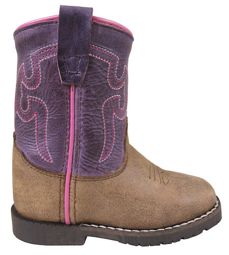 Smoky Mountain Toddler Girl Autry Boot - Purple/Brown - Broken horn