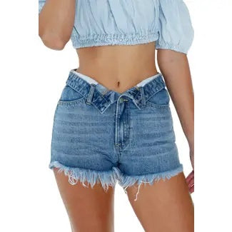 High Rise Shorts Denim - Broken horn