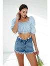 High Rise Shorts Denim - Broken horn