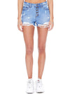 High Rise Shorts Light Denim Wash - Broken horn