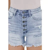 High Rise Shorts Light  Denim - Broken horn