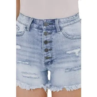 High Rise Shorts Light  Denim - Broken horn