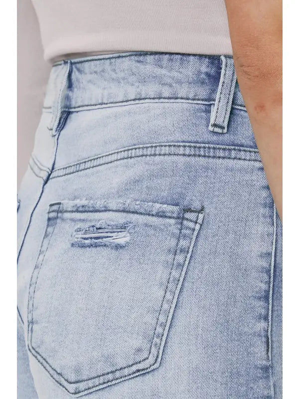 High Rise Shorts Light  Denim - Broken horn