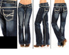 Rock & Roll Riding Dark Vintage Boot Cut Jean - Broken horn